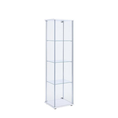 Bellatrix Rectangular 4-shelf Curio Cabinet White and Clear 951072