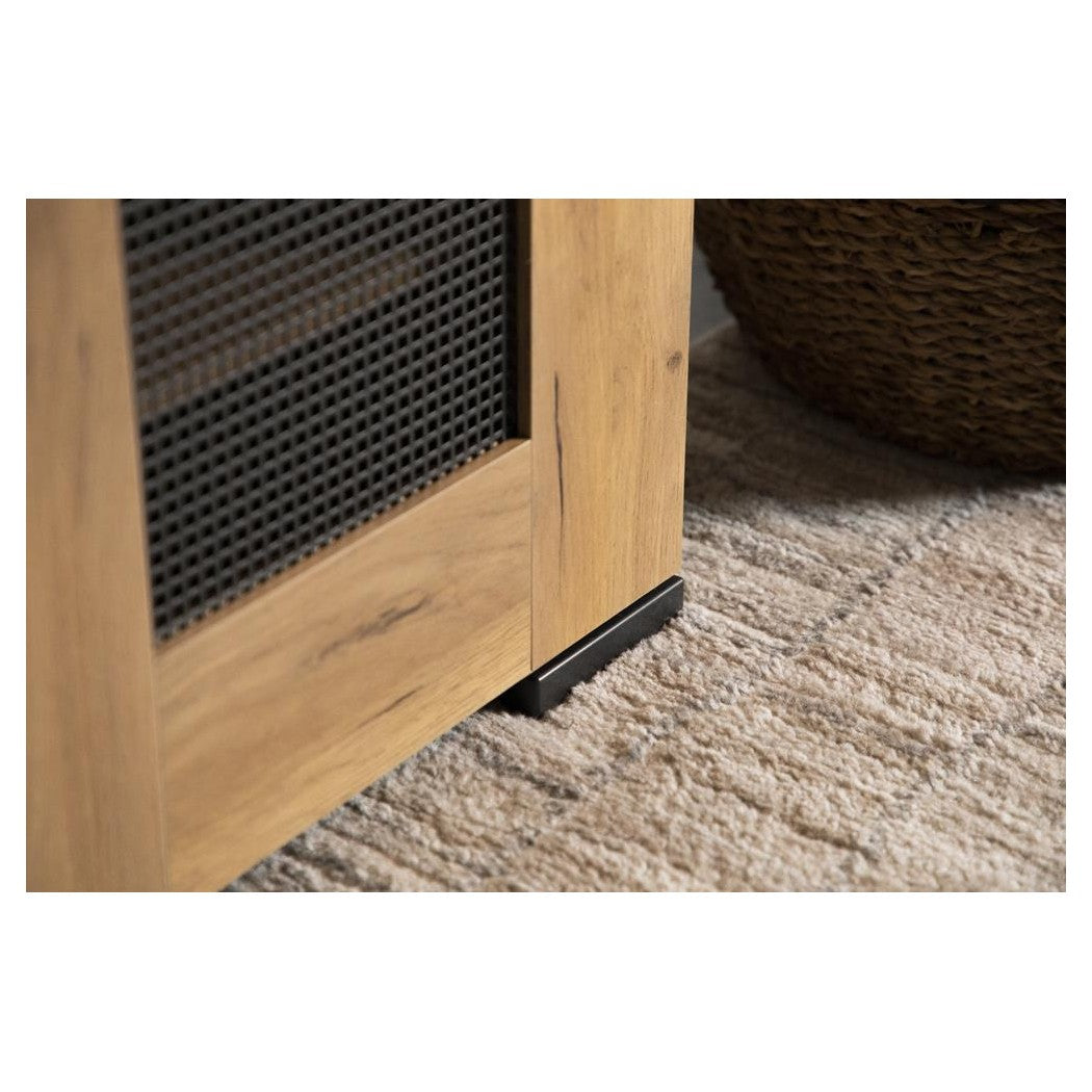 Bristol Metal Mesh Door Accent Cabinet Golden Oak 951107