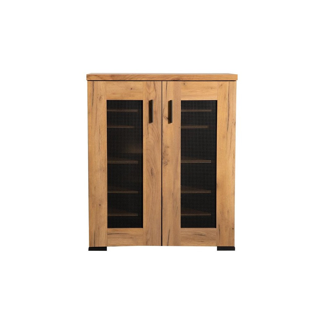 Bristol Metal Mesh Door Accent Cabinet Golden Oak 951107