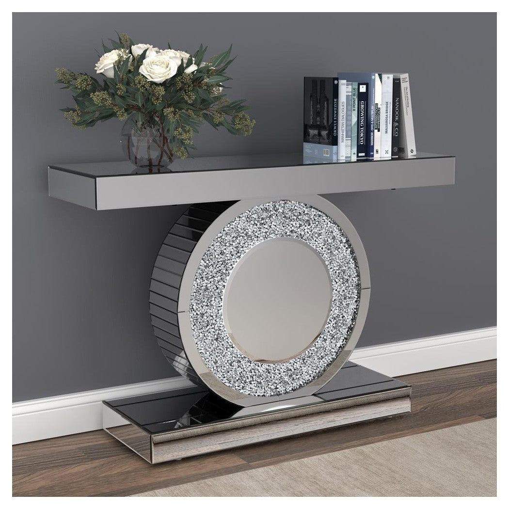 Bergenia Rectangular Console Table Silver 951745