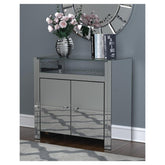 Betsey 2-door Accent Cabinet Clear Mirror and Silver 951770