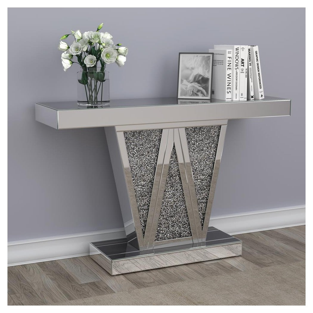 Crocus Rectangular Console Table Silver 951786