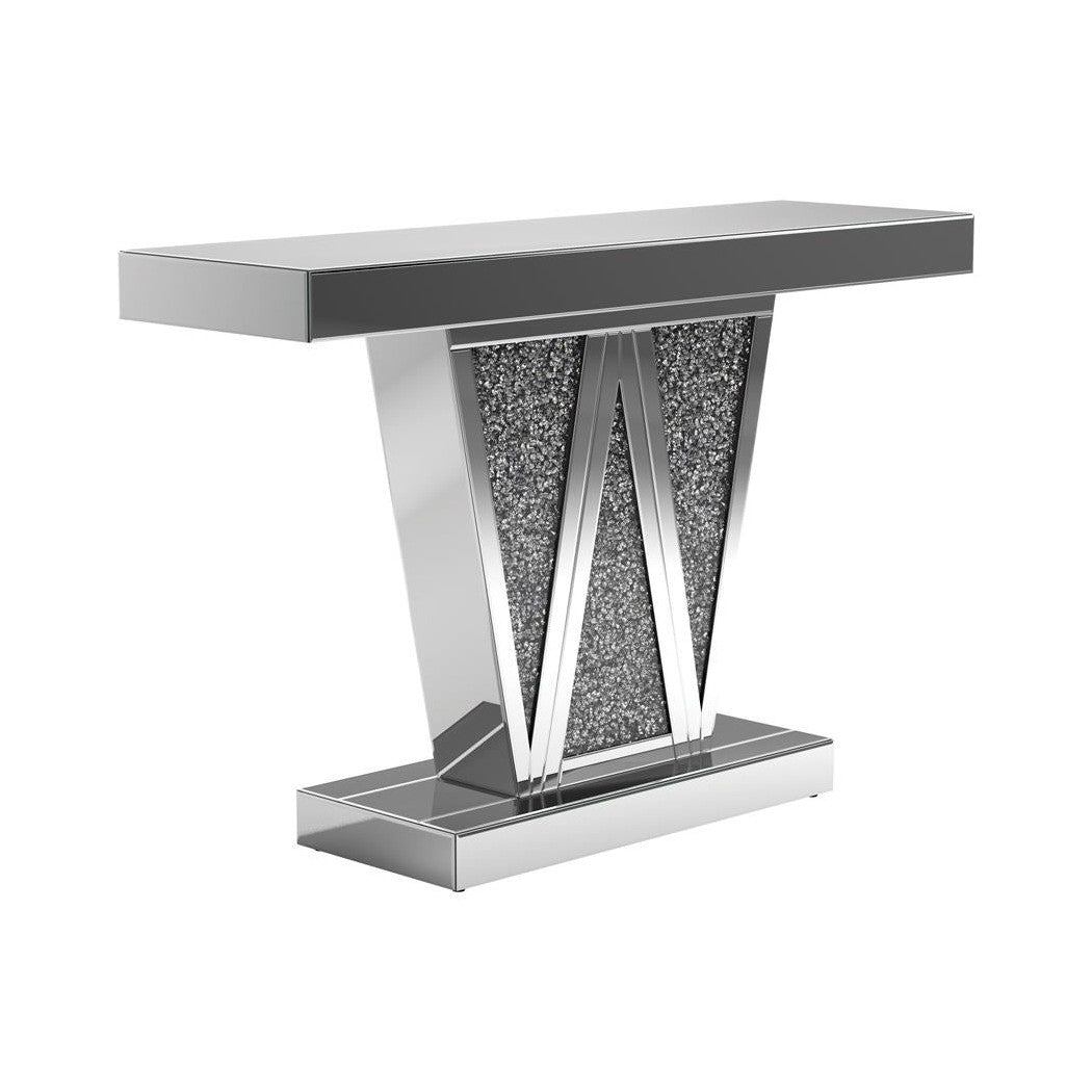 Crocus Rectangular Console Table Silver 951786