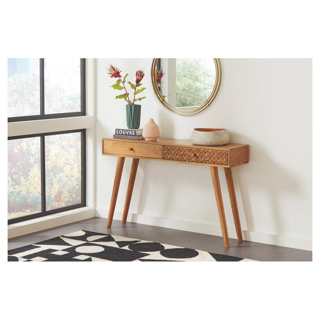 Lotus 2-drawer Console Table Natural Brown 951790