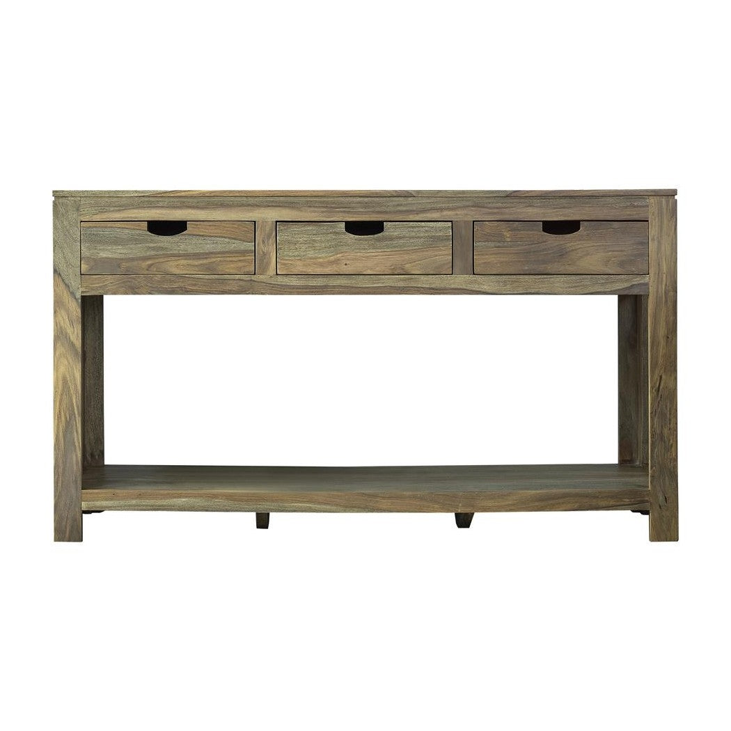 Esther 3-drawer Storage Console Table Natural Sheesham 952853