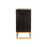 Zara 2-door Accent Cabinet Black Walnut and Gold 953447