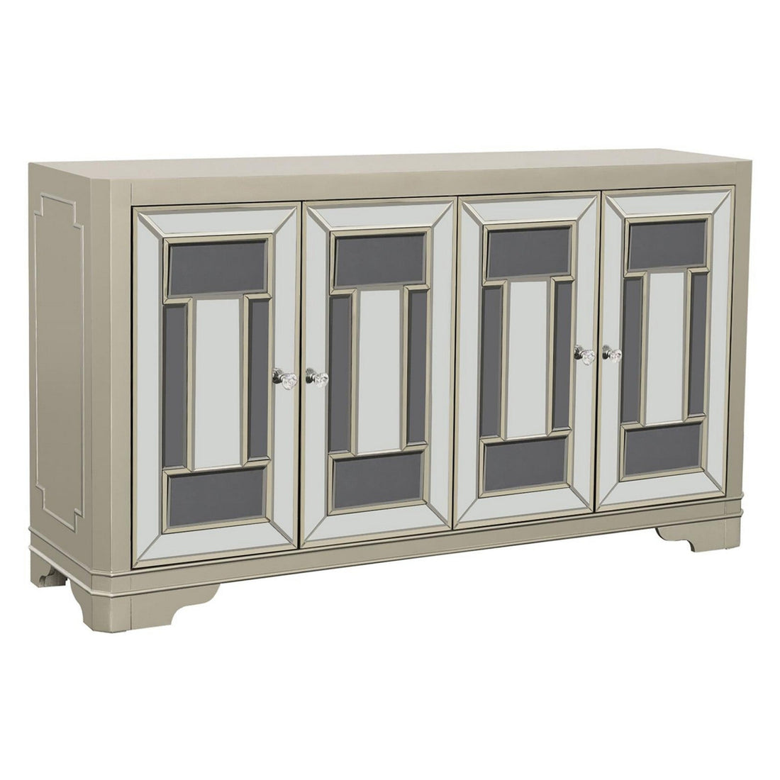 Toula 4-door Accent Cabinet Smoke and Champagne 953487