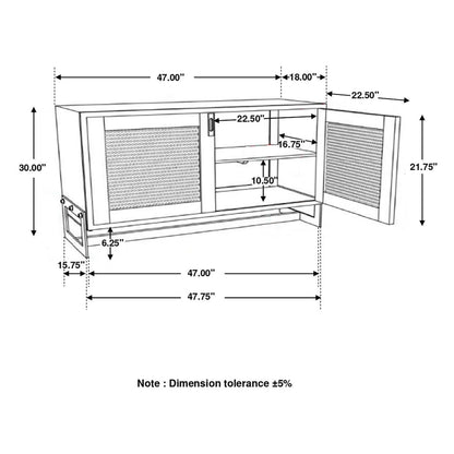 April 2-door Accent Cabinet White Washed and Black 953517