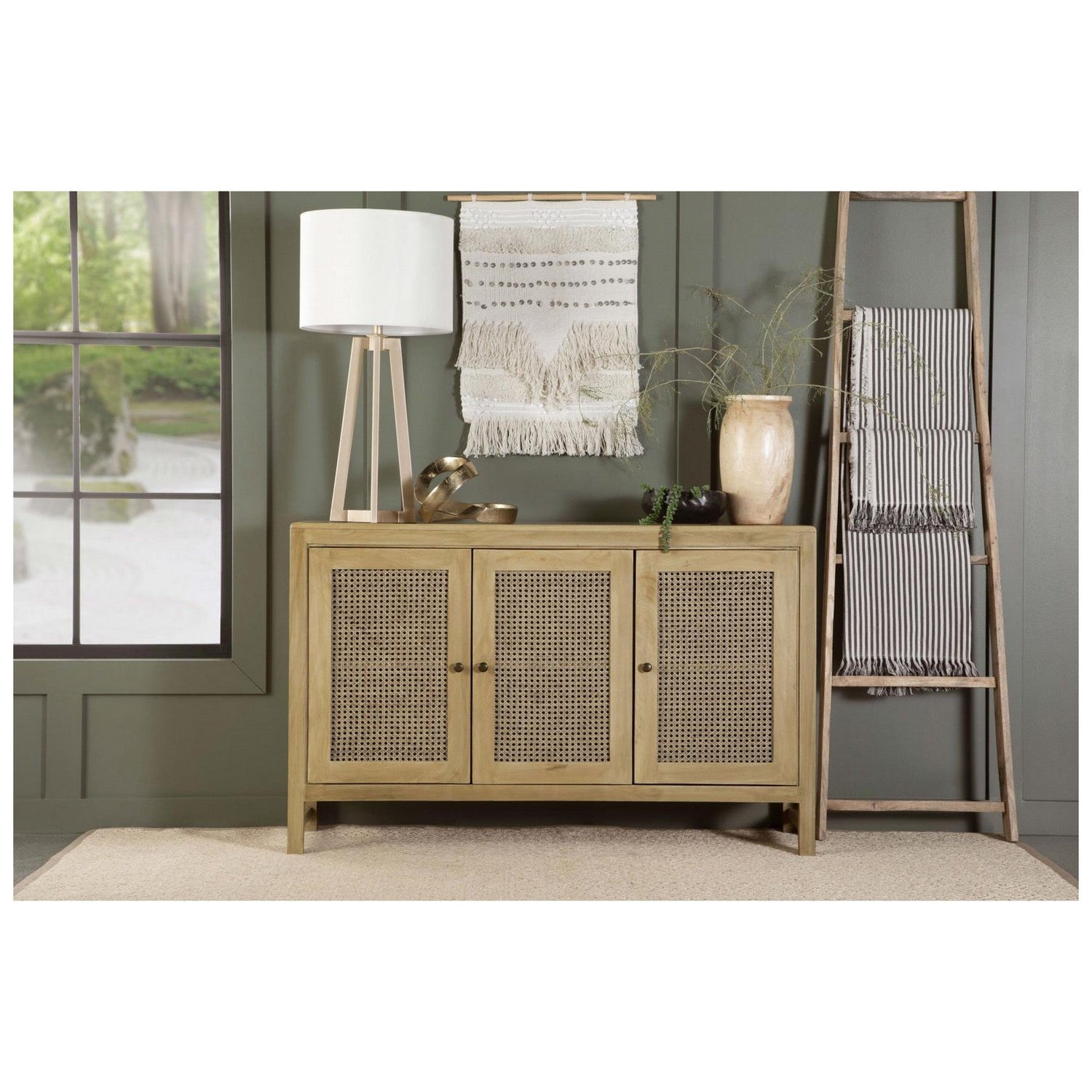 Amaryllis Rectangular 3-door Accent Cabinet Natural 953556