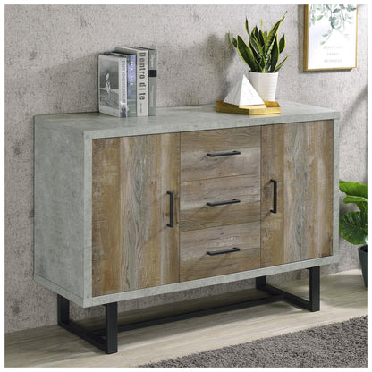 Abelardo 3-drawer Accent Cabinet Weathered Oak and Cement 953565