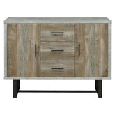 Abelardo 3-drawer Accent Cabinet Weathered Oak and Cement 953565