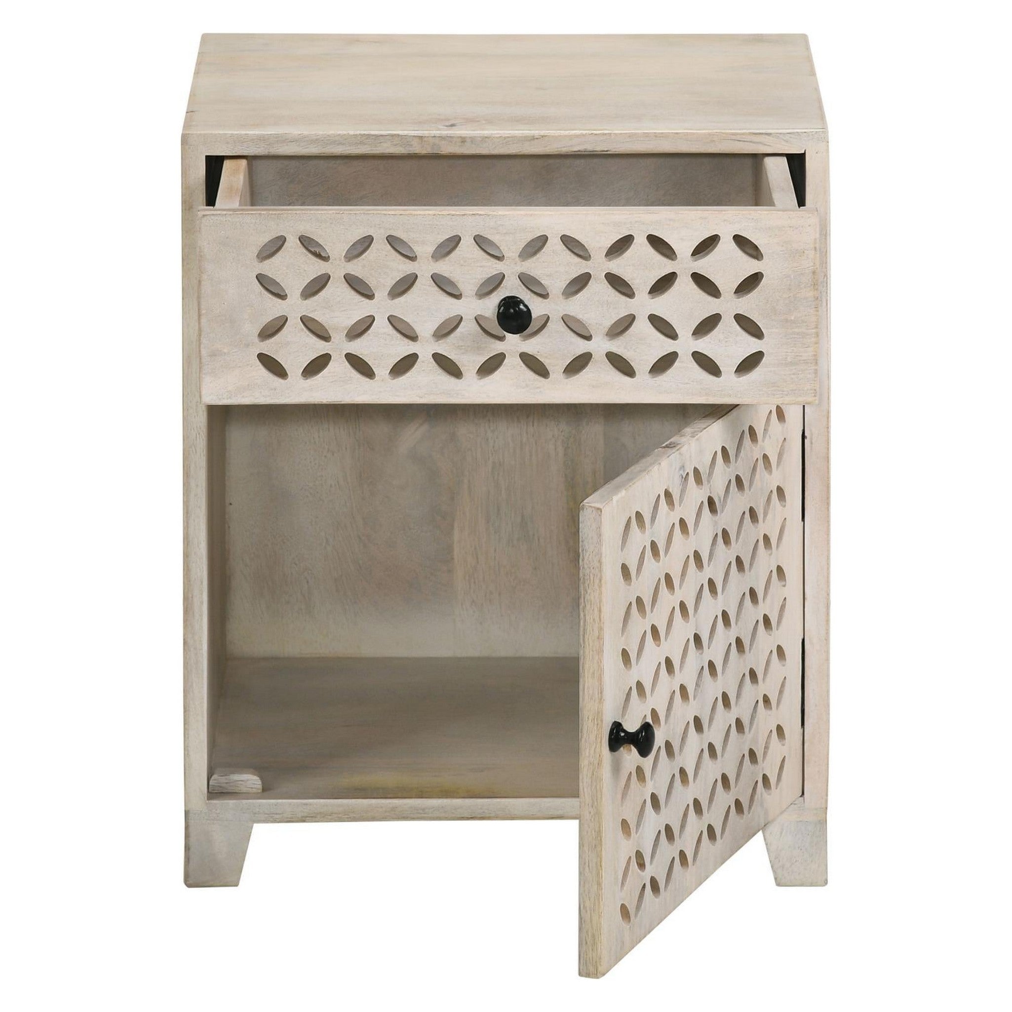 August 1-door Accent Cabinet White Washed 953569