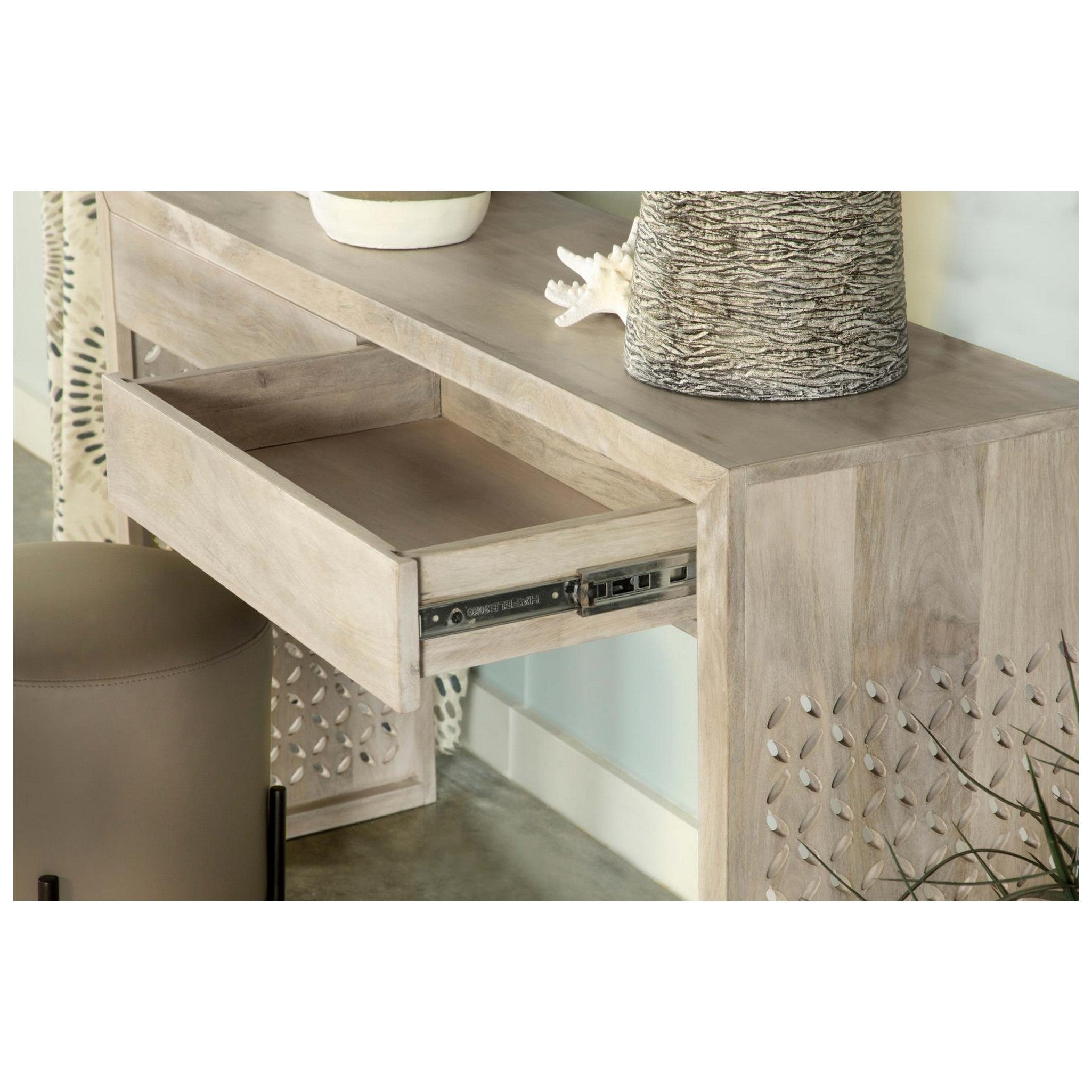 Rickman Rectangular 2-drawer Console Table White Washed 959543