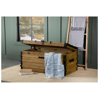 Simmons Rectangular Storage Trunk Natural and Black 959553