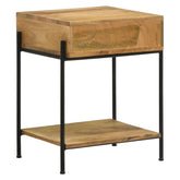 Declan 1-drawer Accent Table with Open Shelf Natural Mango and Black 959556