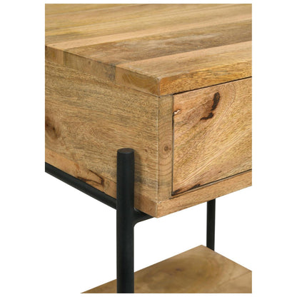 Declan 1-drawer Accent Table with Open Shelf Natural Mango and Black 959556