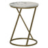 Malthe Round Accent Table with Marble Top White and Antique Gold 959562