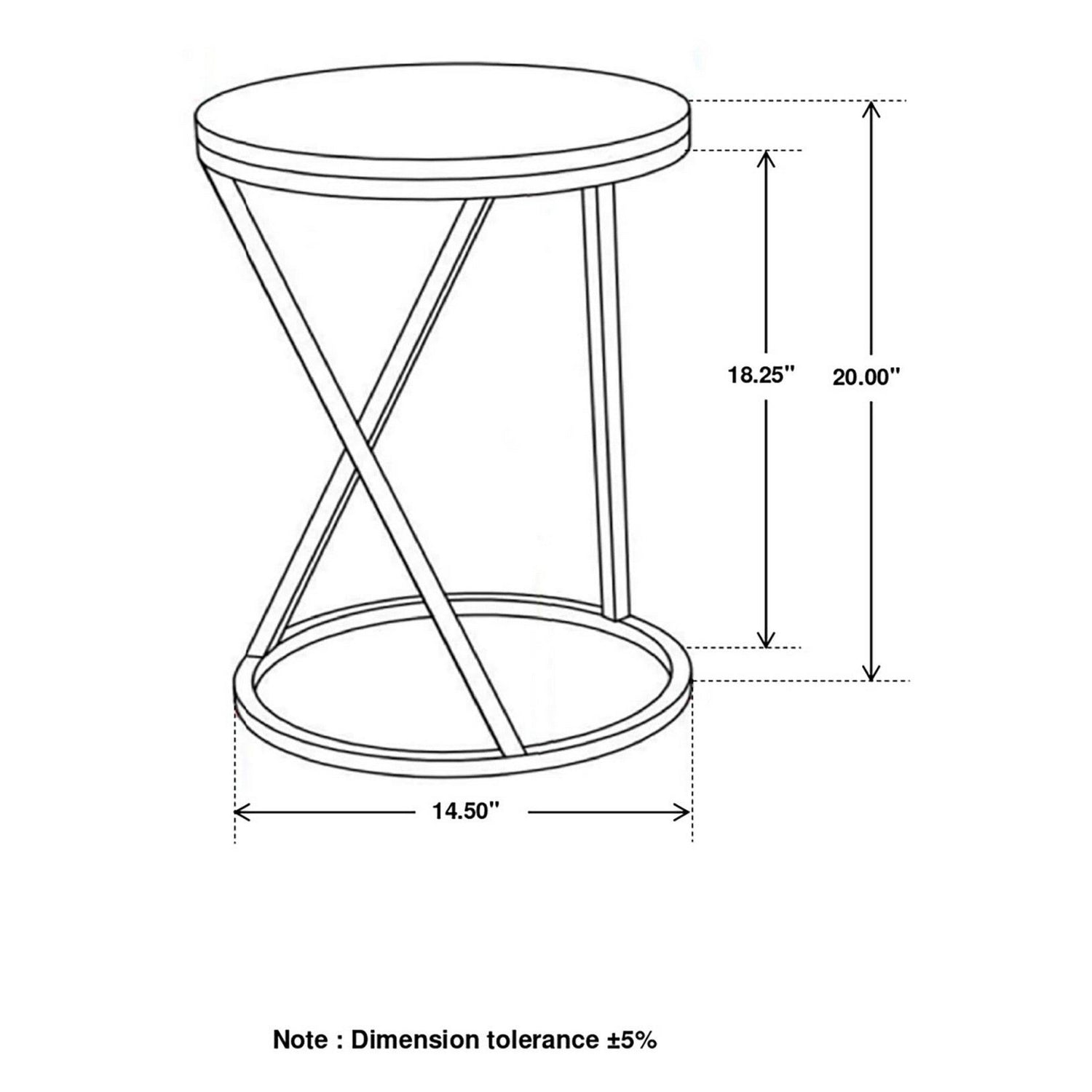 Malthe Round Accent Table with Marble Top White and Antique Gold 959562