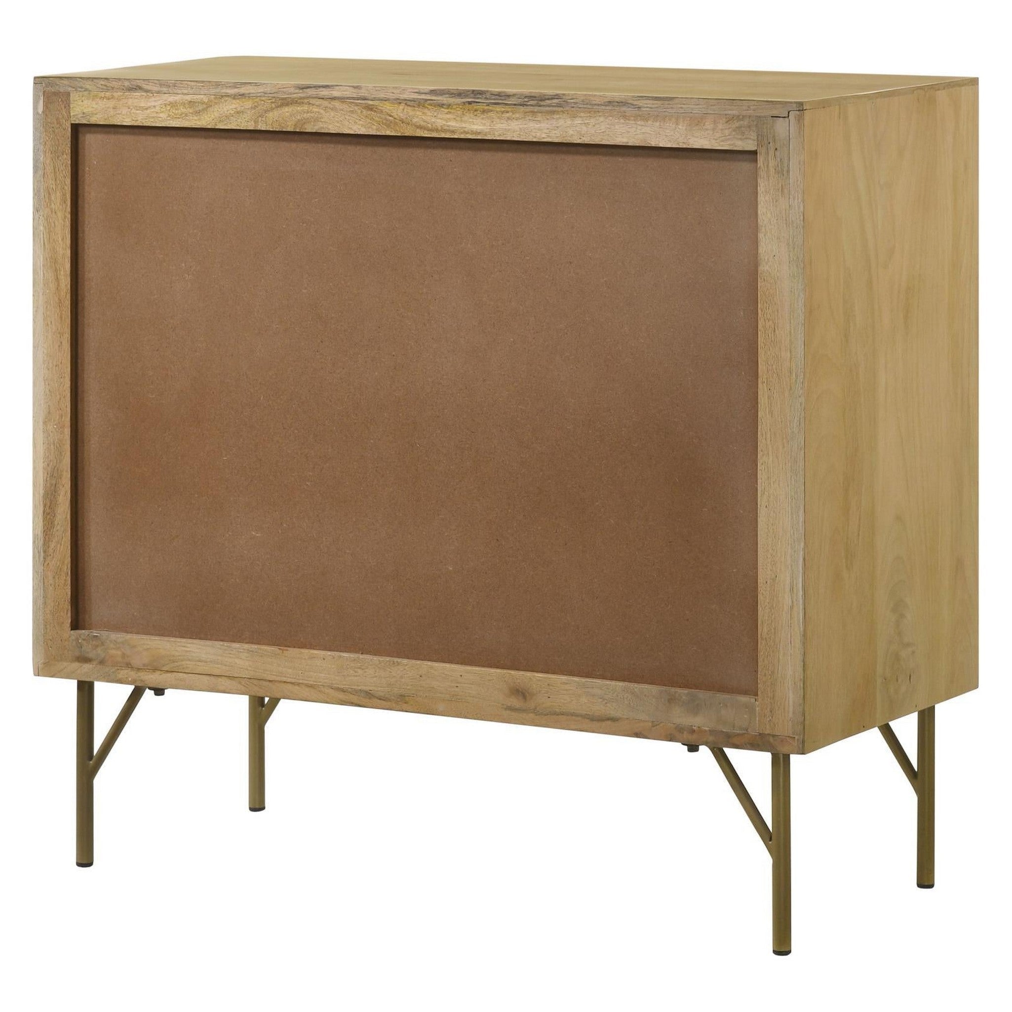 Zamora 3-drawer Accent Cabinet Natural and Antique Brass 959579