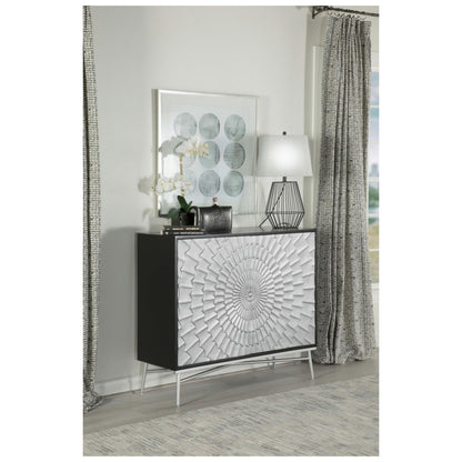 Josie Rectangular 2-door Accent Cabinet Black and Silver 959584