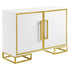 Elsa 2-door Accent Cabinet with Adjustable Shelves White and Gold 959594