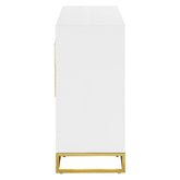 Elsa 2-door Accent Cabinet with Adjustable Shelves White and Gold 959594