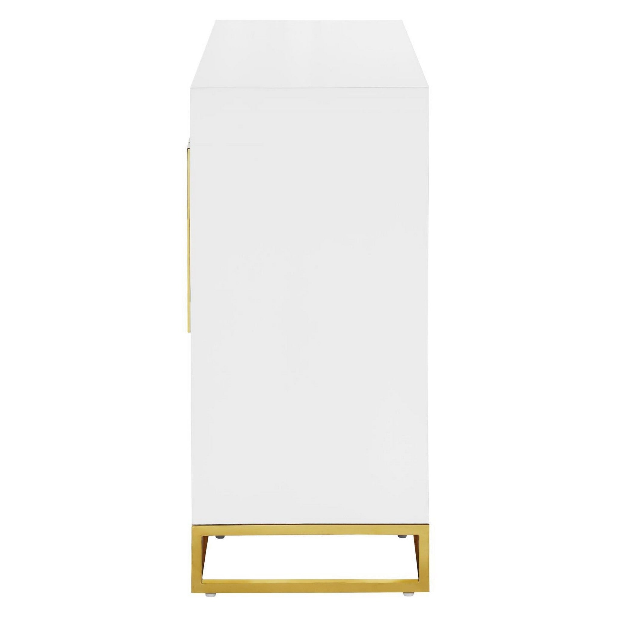 Elsa 2-door Accent Cabinet with Adjustable Shelves White and Gold 959594