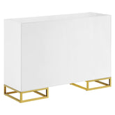 Elsa 2-door Accent Cabinet with Adjustable Shelves White and Gold 959594