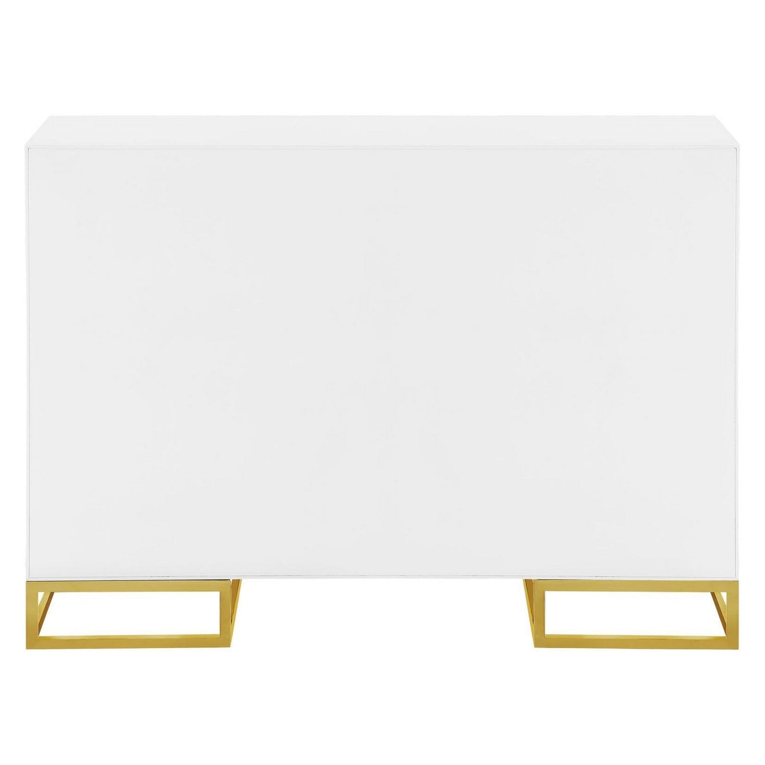 Elsa 2-door Accent Cabinet with Adjustable Shelves White and Gold 959594