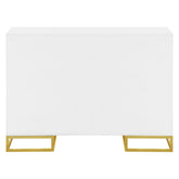 Elsa 2-door Accent Cabinet with Adjustable Shelves White and Gold 959594