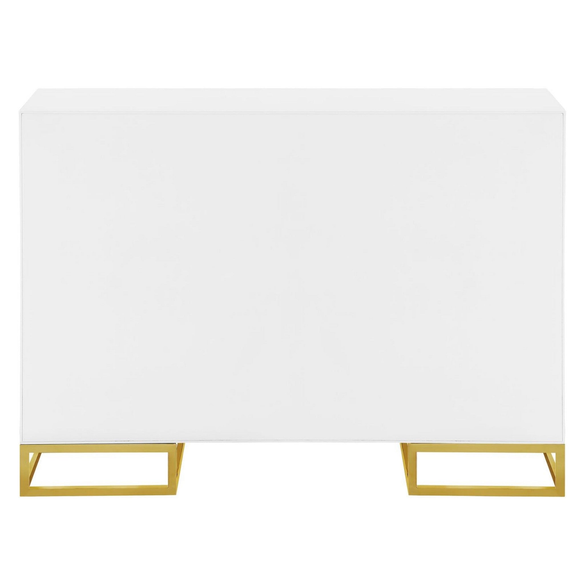 Elsa 2-door Accent Cabinet with Adjustable Shelves White and Gold 959594