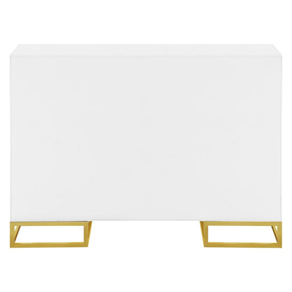 Elsa 2-door Accent Cabinet with Adjustable Shelves White and Gold 959594