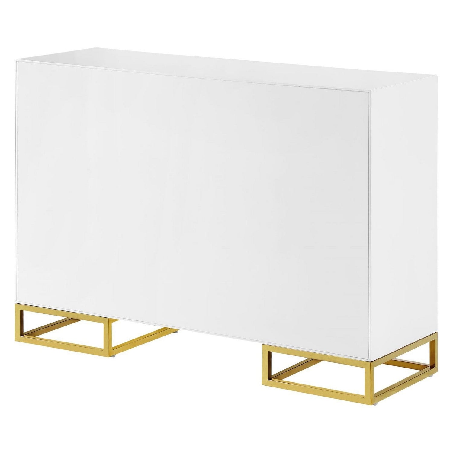 Elsa 2-door Accent Cabinet with Adjustable Shelves White and Gold 959594