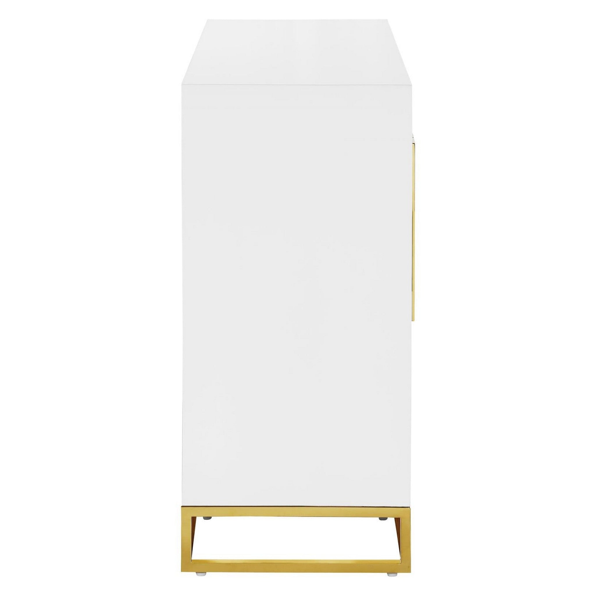 Elsa 2-door Accent Cabinet with Adjustable Shelves White and Gold 959594