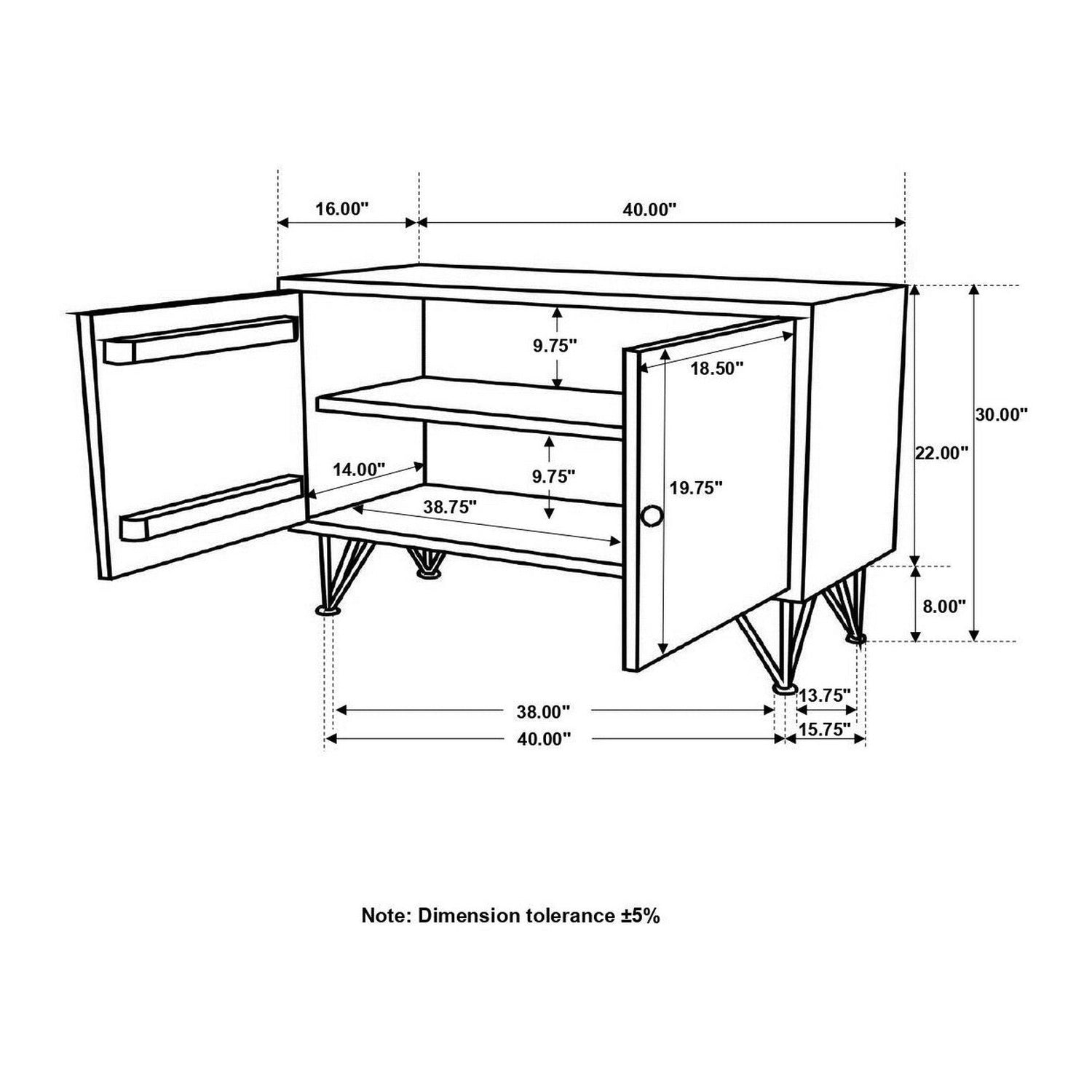 Macon 2-door Accent Cabinet Sheesham Grey 959615