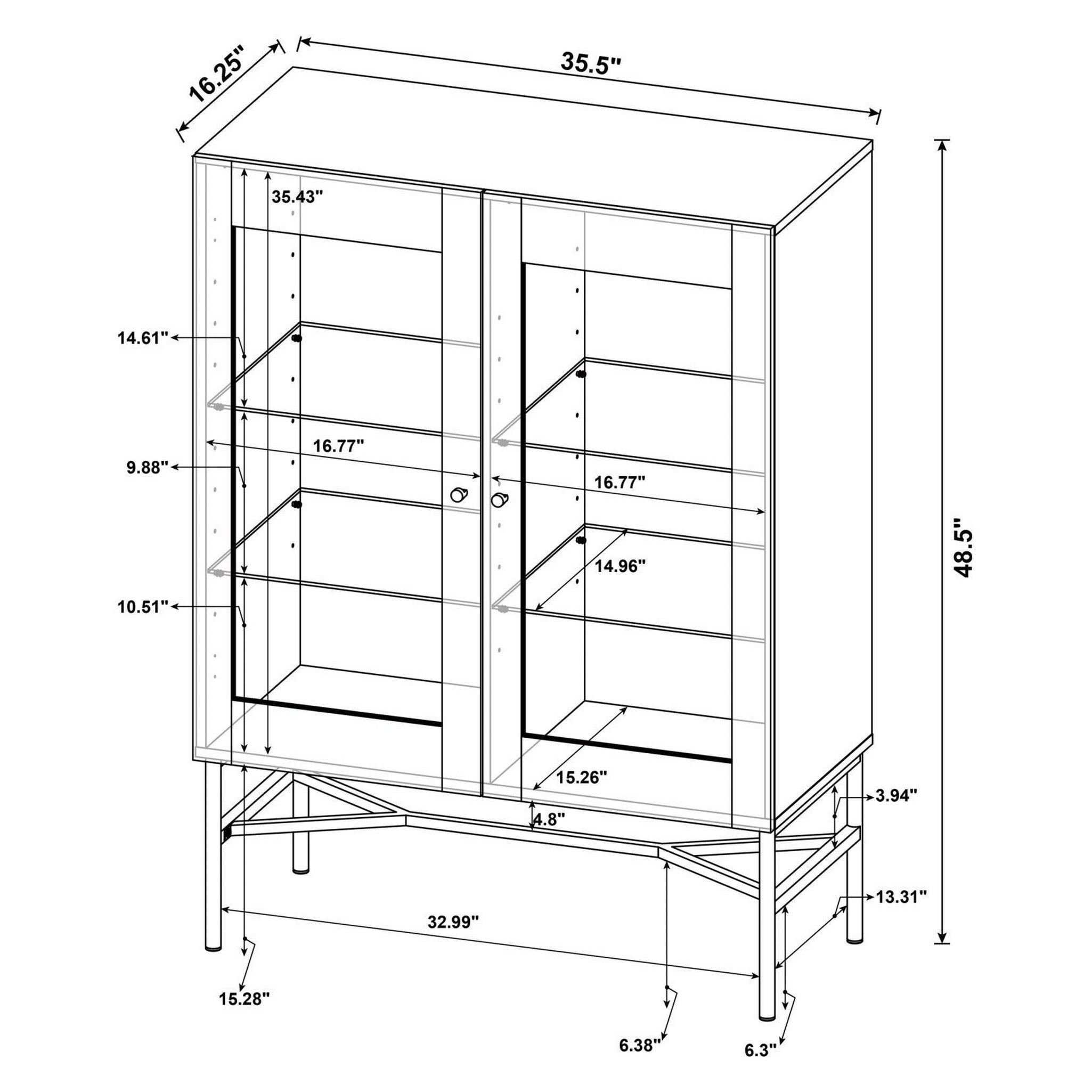 Bonilla 2-door Accent Cabinet with Glass Shelves 959625