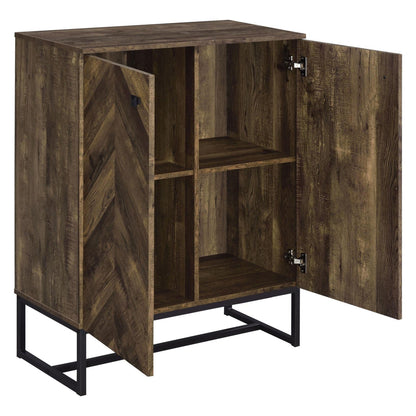 Carolyn 2-door Accent Cabinet Rustic Oak and Gunmetal 959639