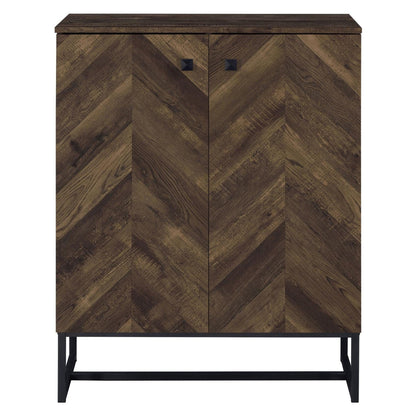 Carolyn 2-door Accent Cabinet Rustic Oak and Gunmetal 959639