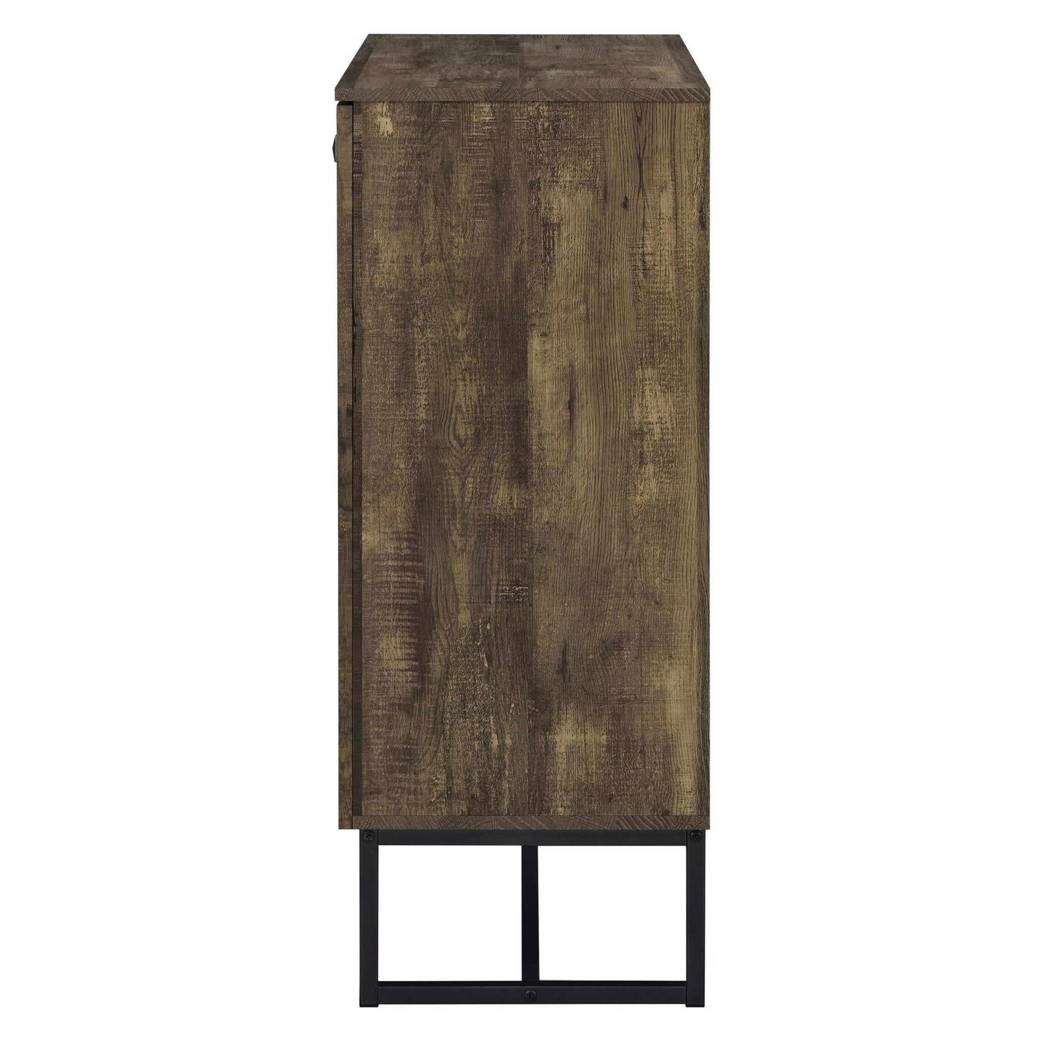 Carolyn 2-door Accent Cabinet Rustic Oak and Gunmetal 959639