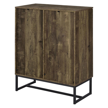 Carolyn 2-door Accent Cabinet Rustic Oak and Gunmetal 959639