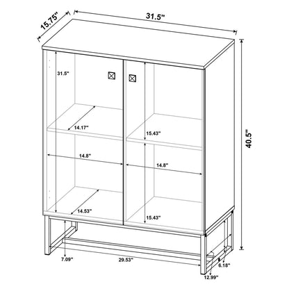 Carolyn 2-door Accent Cabinet Rustic Oak and Gunmetal 959639