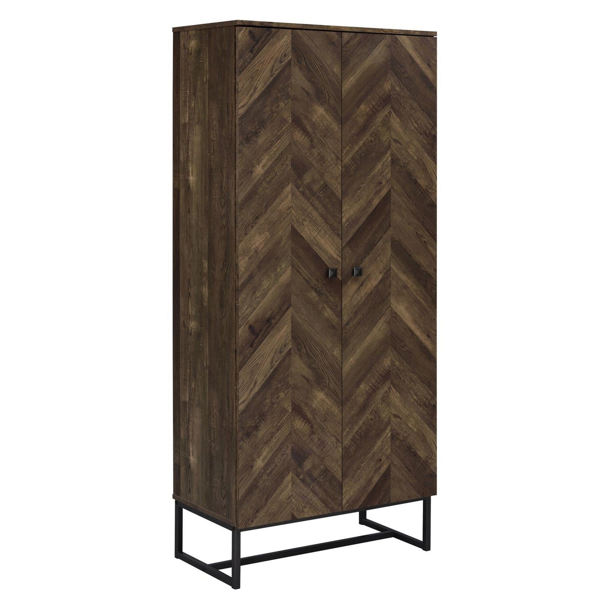 Carolyn 2-door Accent Cabinet Rustic Oak and Gunmetal 959640