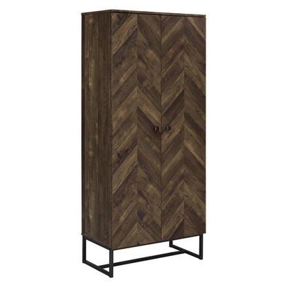 Carolyn 2-door Accent Cabinet Rustic Oak and Gunmetal 959640