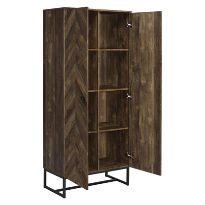 Carolyn 2-door Accent Cabinet Rustic Oak and Gunmetal 959640