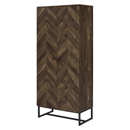 Carolyn 2-door Accent Cabinet Rustic Oak and Gunmetal 959640