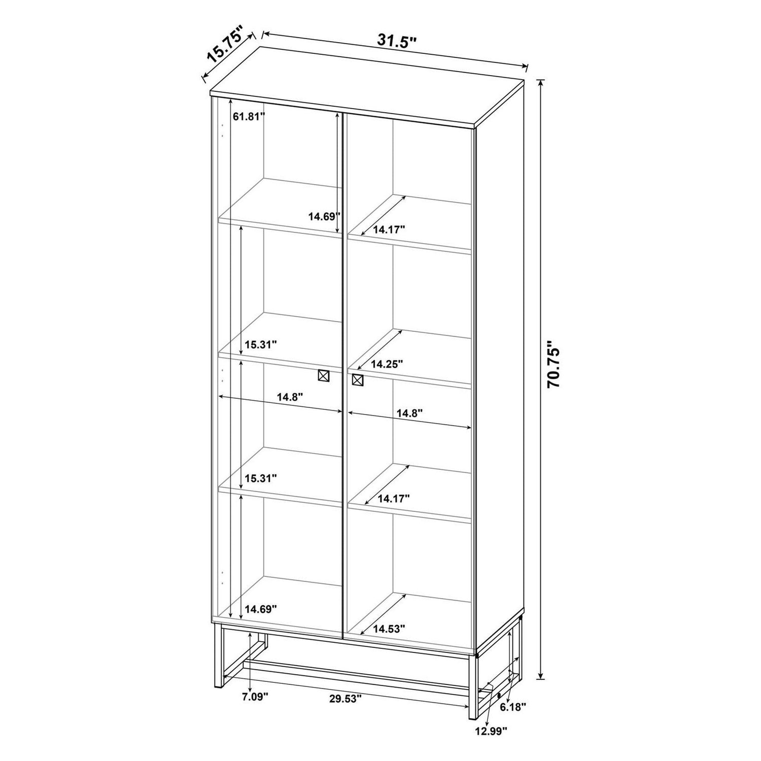 Carolyn 2-door Accent Cabinet Rustic Oak and Gunmetal 959640