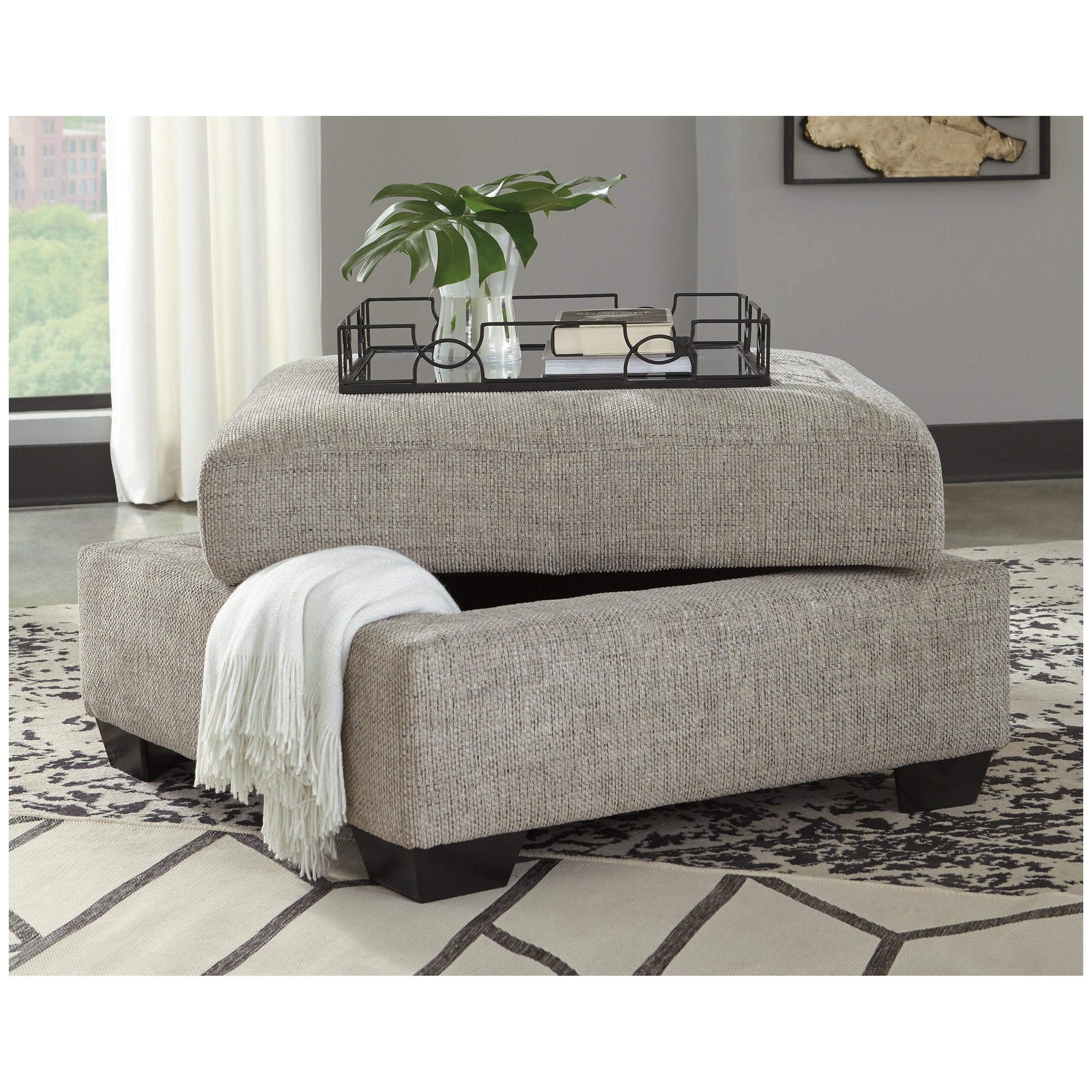 Megginson Ottoman With Storage Ash-9600611