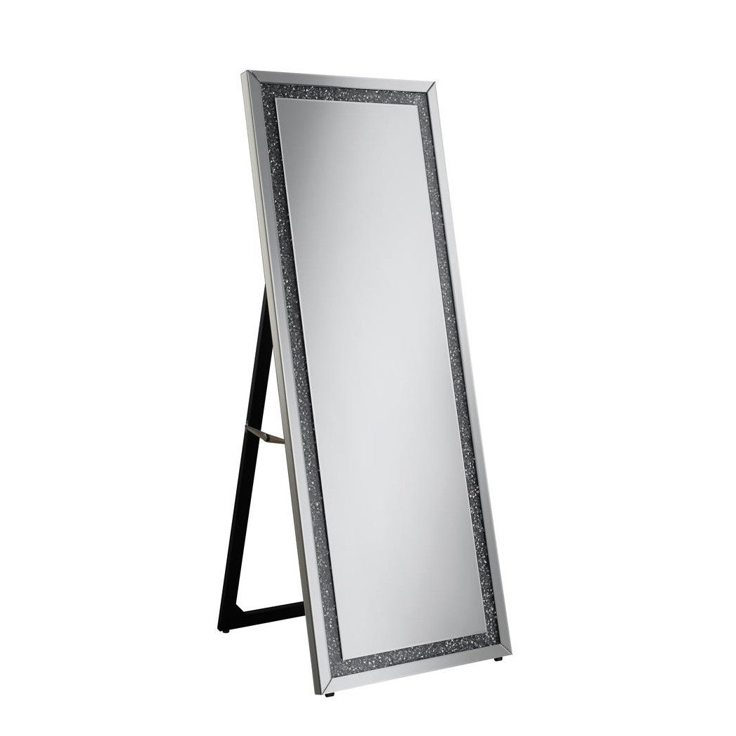 Novak Rectangular Cheval Floor Mirror Silver 961421