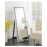 Novak Rectangular Cheval Floor Mirror Silver 961421