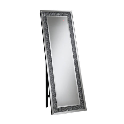 Carisi Rectangular Standing Mirror with LED Lighting Silver 961427